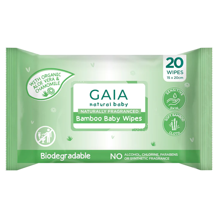 Bamboo Baby Wipes Pack of 20's